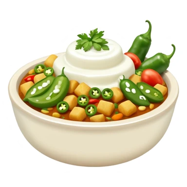 Pakistani dish named chaat its has yougurt and green chilli and vegetables in it sticker