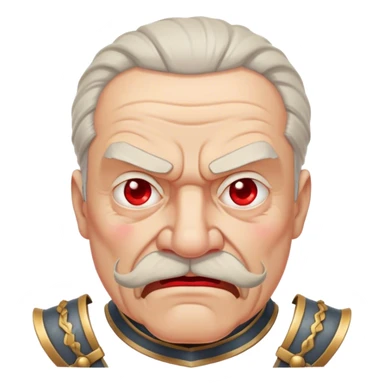 Old man with red moustache , angry face , warrior  sticker