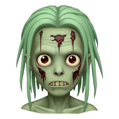 make a zombie boy emoji (headshot only) that has long black locs  and some facial scars sticker