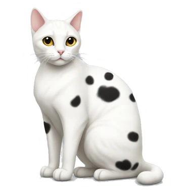 full body cat (white cat with black spots)  sticker