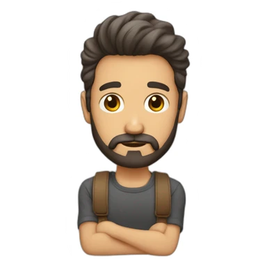 Hombre piel clara, barba rojiza, pelo moreno, frente muy amplia sticker