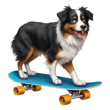 Australian Shepherd riding a skateboard  sticker