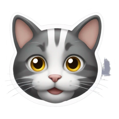 Cat with a white stripe on the muzzle sticker