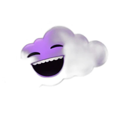 purple cloud with a face with sharp teeth sticker