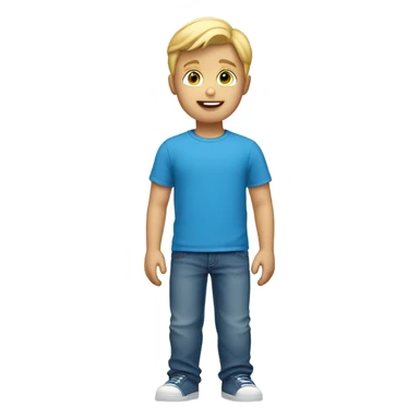 blond gay boy with blue t shirt and blue jeans sticker