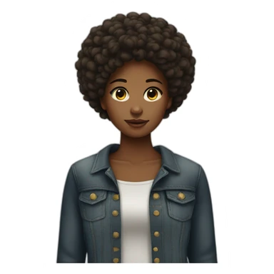 Afro girl sticker