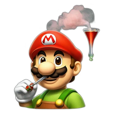 super mario with a shisha sticker