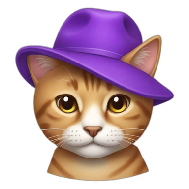 cat with hat and purple cap sticker