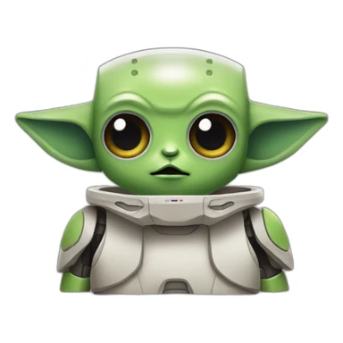 cute robot with yoda ears sticker