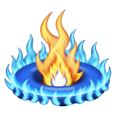 gas blue fire sticker