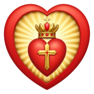 Sacred heart : A heart with rays around it and a cross at the top sticker