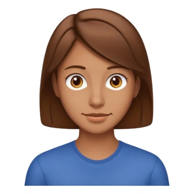 emoji of a 30-year-old person with brown hair and a friendly expression sticker