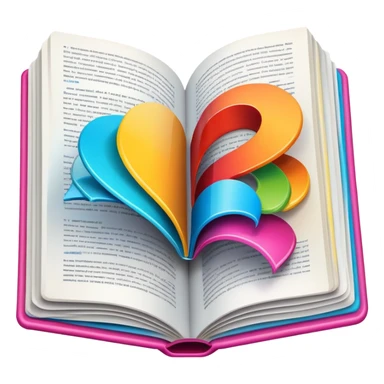 open magazine with colorful pages sticker