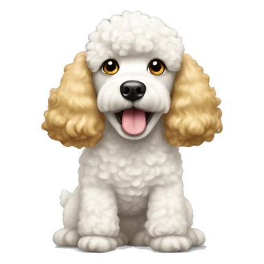golden-white poodle  sticker