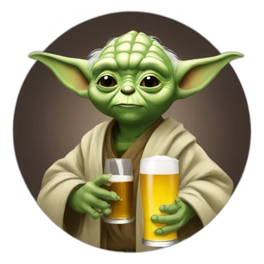 Yoda drinking beer sticker