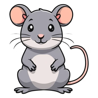 adorable little rat with tiny paws sticker