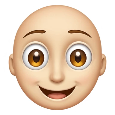 wide eyes open flying face with one eye winking sticker