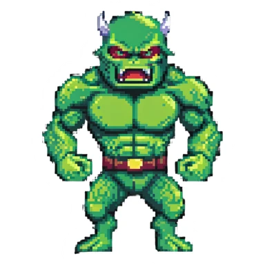 Hulk fighting, green monster superhero in action sticker