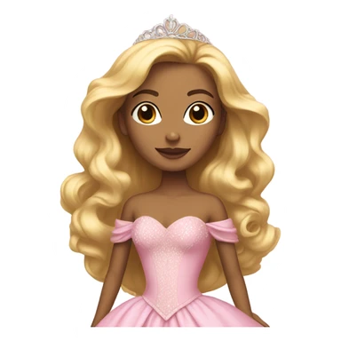 Princess with pink ballgown and big blonde hair pretty detailed realistic  sticker