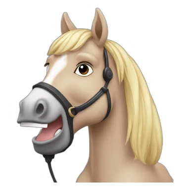 horse talking on a phone sticker
