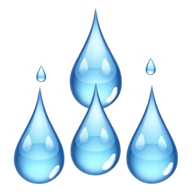 3 water droplets stack on top of each other vertically with two water droplets on the sides; 5 droplets total sticker