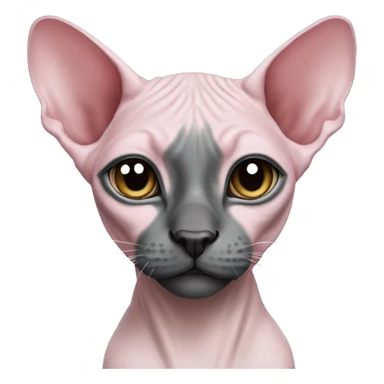Pink with grey sphynx cat blue eyes and black nose  sticker