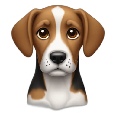 A dog that has one ear right and one ear black sticker