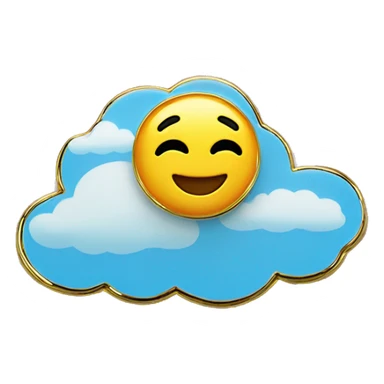 Colorful gold enamel pin sky blue background sticker