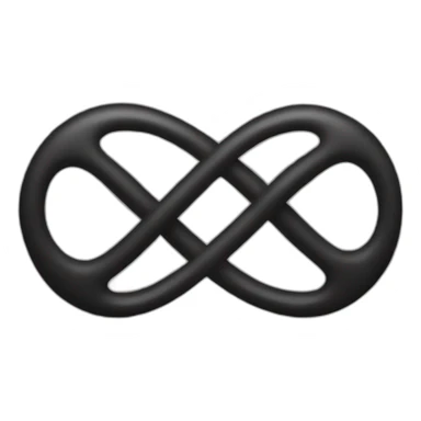 one single black infinity emoji with a transparent background. sticker