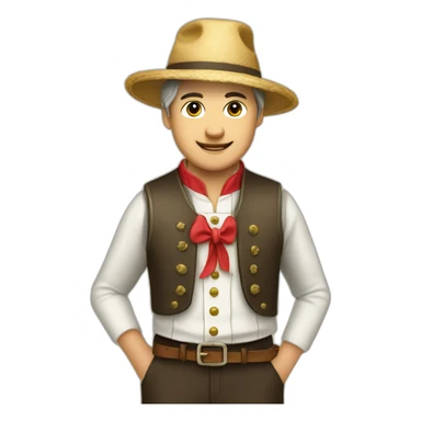 Swiss yang man in tracht suit with hat sticker