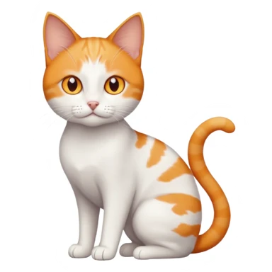 full body small short hair ginger and white cat with orange eyes  sticker