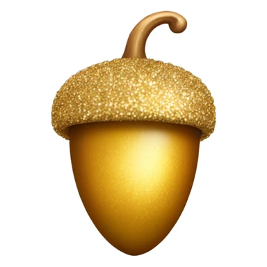 SINGLE sparkling gold acorn sticker