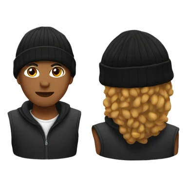 Black beanie  sticker