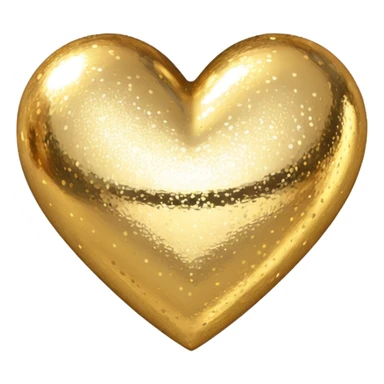 Change the glittery silver color heart with a subtle gradient and no border to a glittery gold color heart with a subtle gradient and no border. Keep the background transparent. Maintain the style and subtle gradient effect of the original heart. sticker