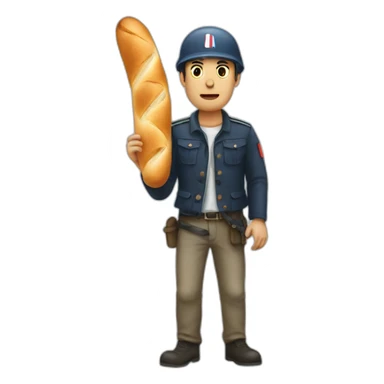 french riot baguette sticker