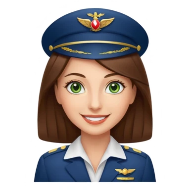 Stewardess Emirates with loung hair Green eyes sticker