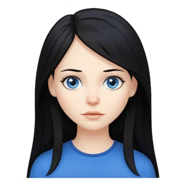 white woman with choppy long black hair sticker