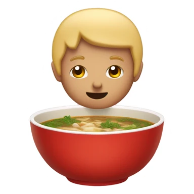 beef soup in a red bowl sticker