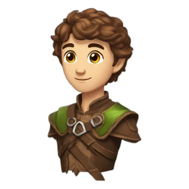 brown short hair nice elf ranger handsome sticker
