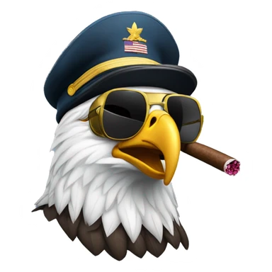 Soldier American bald eagle with sunglasses smoking a cigar sticker