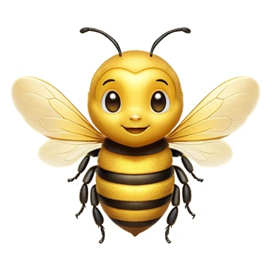 Cinematic Cute Bee Portrait Emoji, Head tilted playfully and inquisitively, featuring a delightfully small, fuzzy body with bright, sparkling eyes and adorable, delicate wings, Simplified yet irresistibly adorable features, highly detailed, glowing with a warm, inviting glow, high shine, affectionate and lively, stylized with a touch of whimsical honeyed charm, soft glowing outline, capturing the essence of a mischievous yet endearing bee that seems as if it could buzz out of the screen into your arms! sticker