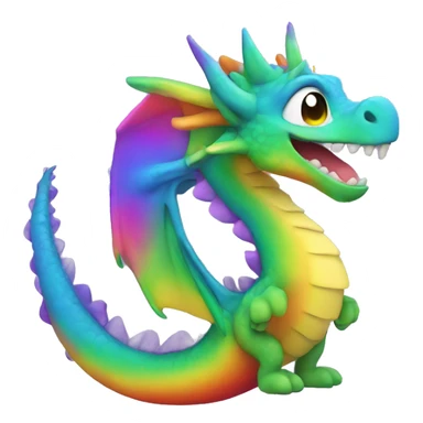 Rainbow adopt me dragon with spiral shell sticker