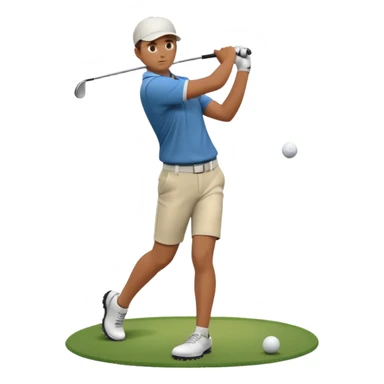 Animation of a golfer hitting a ball sticker