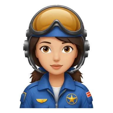 pilot girl brunette sticker