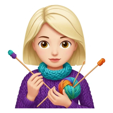 people knitting sticker