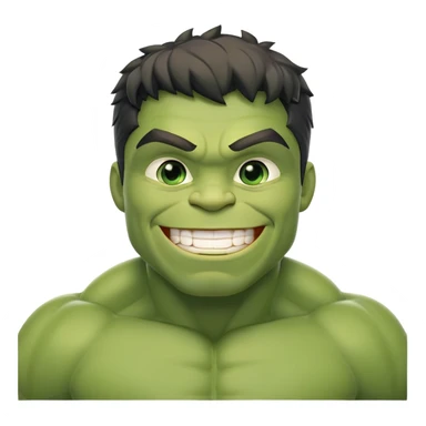 friendly smiling hulk superhero for kids sticker