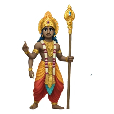 Lord murugan with blupeacock and vel staff  sticker