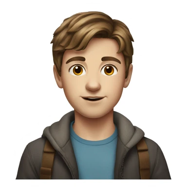 realistic portrait of brown-haired boy sticker