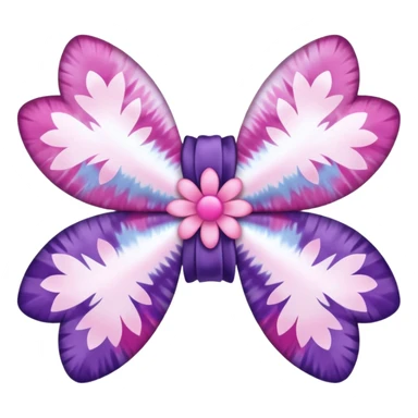 white sakura flower with a bow and tie-dye petals sticker