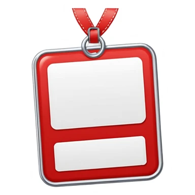 Remove the white box and keep classic red and white name tag sticker with the name Content on it and nothing else  sticker